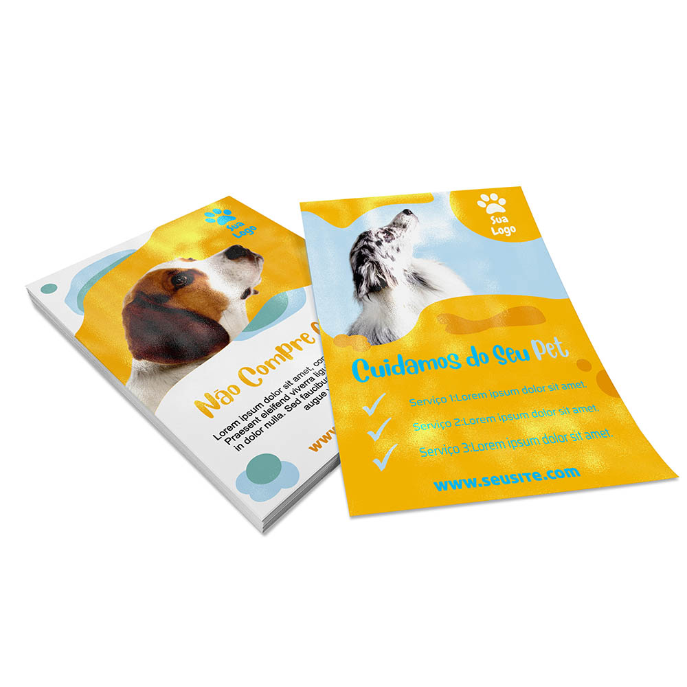 PANFLETOS, FLYERS E FOLHETOS COUCHÊ 150G VERNIZ UV TOTAL FRENTE E VERSO 150X200MM