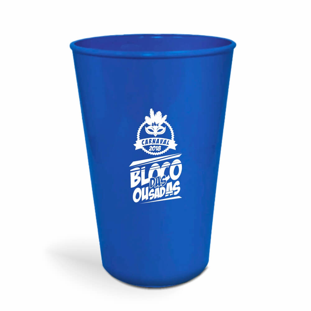 CANECA, COPOS E TAÇAS COPOS COPOS PLÁSTICOS COPO TWISTER 600ML IMPRESSÃO 1 COR LEITOSO AZUL