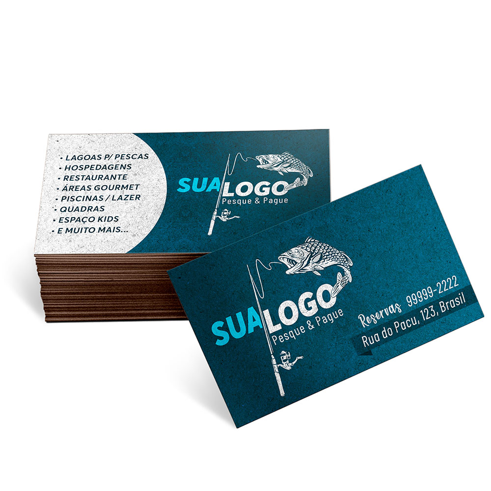 CARTÕES DE VISITA EUROPEU KRAFT 250G SEM LAMINAÇÃO E SEM VERNIZ UV SEM VERNIZ COM TINTA BRANCA