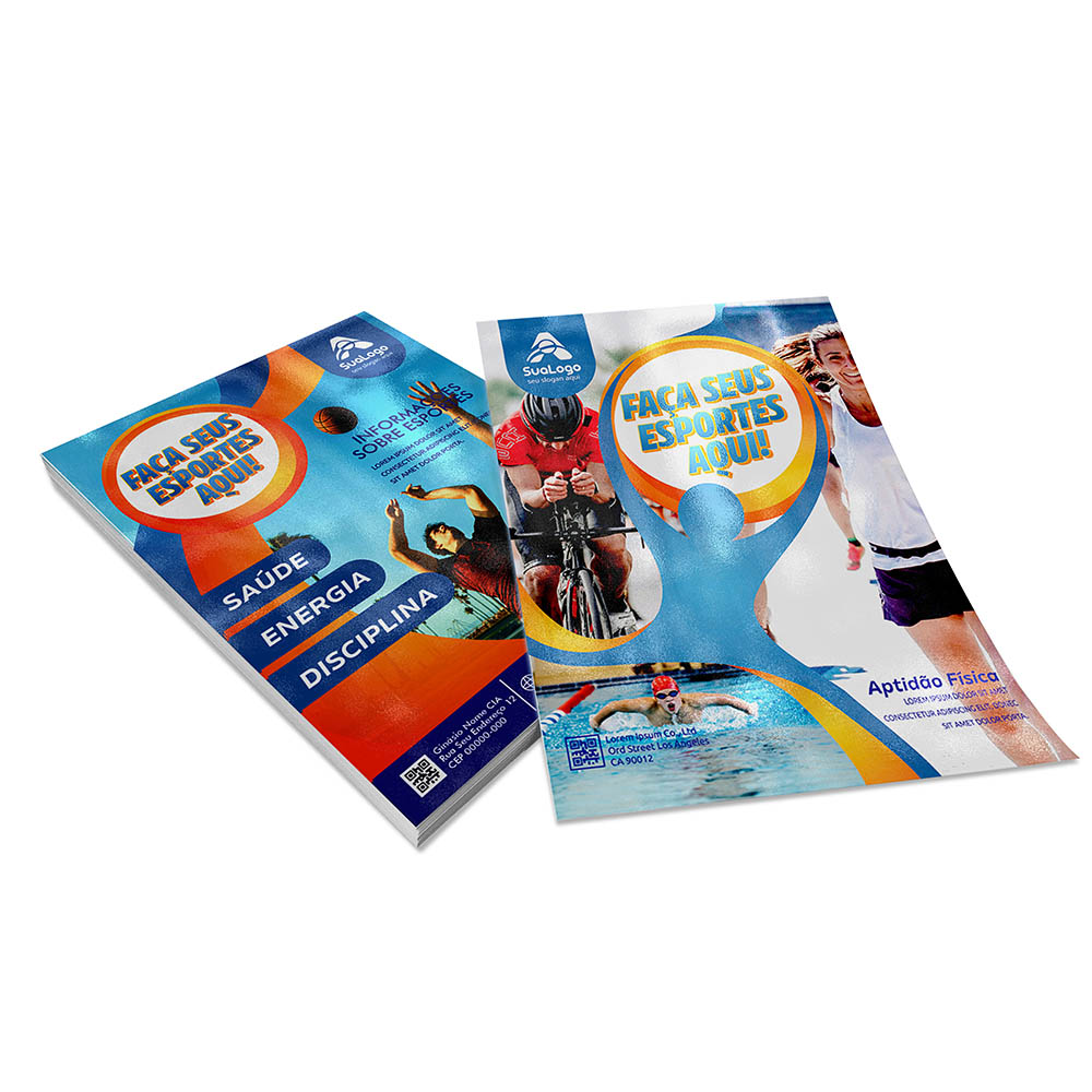 PANFLETOS, FLYERS E FOLHETOS COUCHÊ 150G VERNIZ UV TOTAL FRENTE E VERSO 150X200MM - 4X4 - 100unid - PB7007A