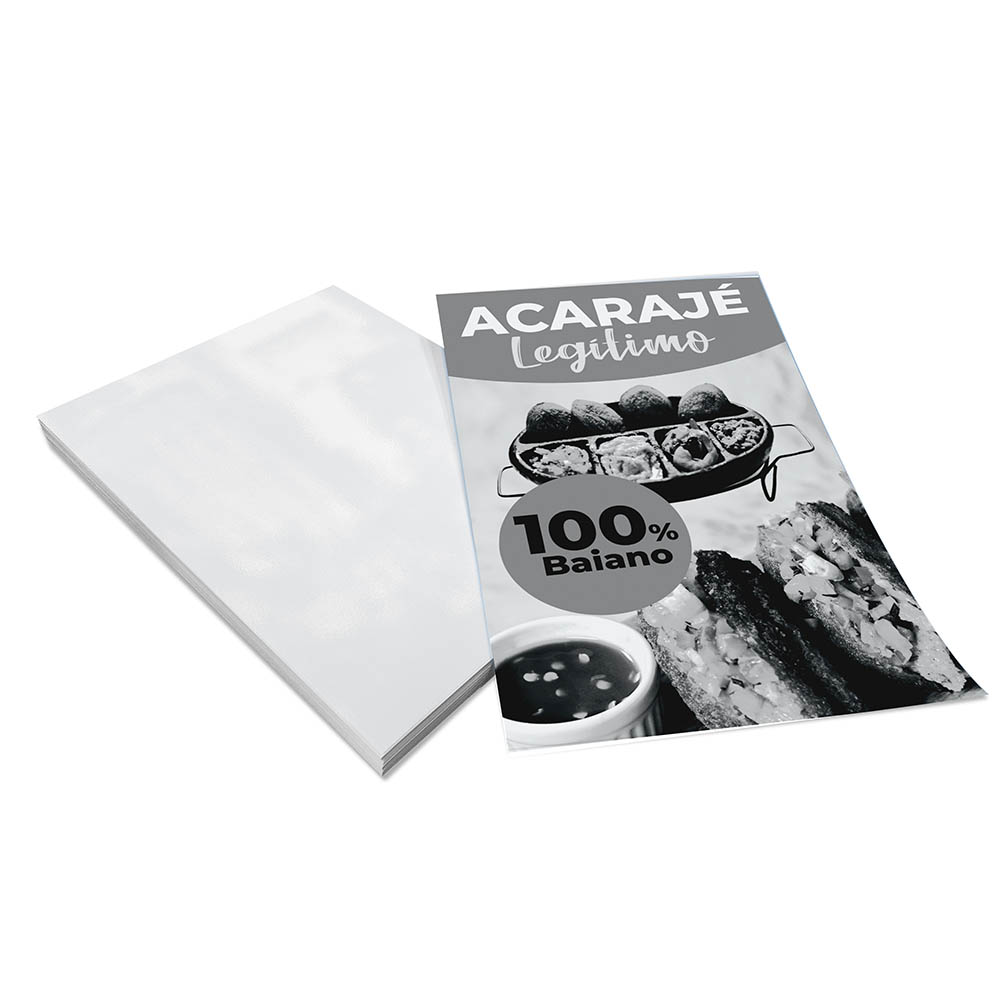 PANFLETOS, FLYERS E FOLHETOS APERGAMINHADO 75G 105X150MM