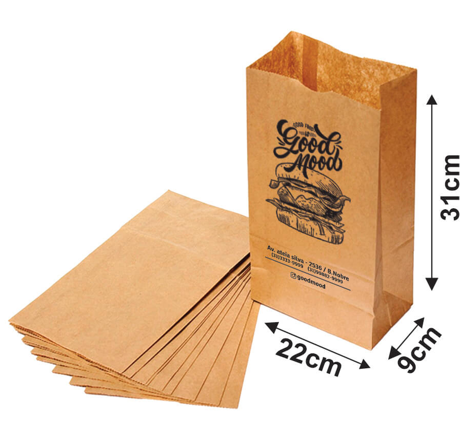 SACOLAS E SACOS SACO PARA DELIVERY 1X0 TAMANHO P 220X310MM - 1X0 - 1000unid - SCK0P1000