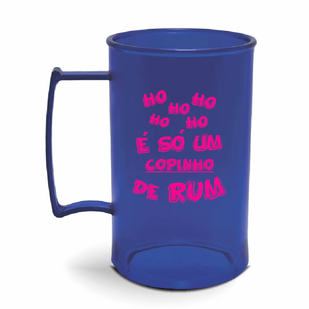 CANECA, COPOS E TAÇAS CANECAS CANECAS PLÁSTICAS CHOPP 450ML IMPRESSÃO 1 COR TRANSPARENTE AZUL
