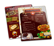 CARDÁPIOS CARDÁPIOS PERSONALIZADOS PVC PVC 0,50MM PREMIUM BRANCO 182X318MM - 4X4 - 24unid - CP34425C