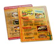 CARDÁPIOS CARDÁPIOS PERSONALIZADOS PVC PVC 0,50MM PREMIUM BRANCO 182X318MM - 4X4 - 8unid - CP34445C