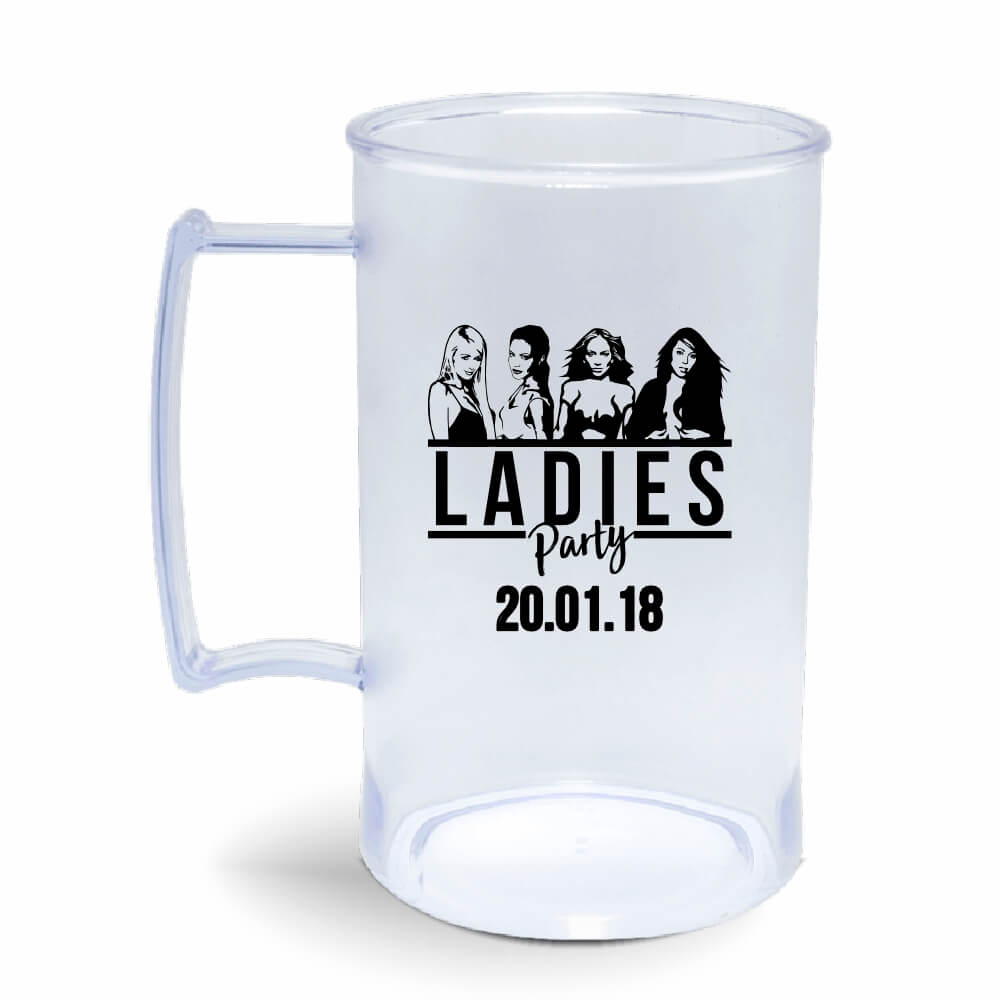 CANECA, COPOS E TAÇAS CANECAS CANECAS PLÁSTICAS CHOPP 450ML IMPRESSÃO 1 COR TRANSPARENTE CRISTAL