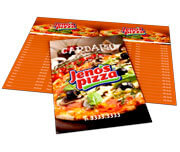 CARDÁPIOS CARDÁPIOS PERSONALIZADOS 4 PÁGINAS COM DOBRA COUCHÊ 250G 330X480MM - 4X4 - 50unid - CC34V50