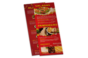 CARDÁPIOS CARDÁPIOS PERSONALIZADOS 4 PÁGINAS COM DOBRA RECICLATO 240G 210X300MM - 4X4 - 100unid - CR44V100