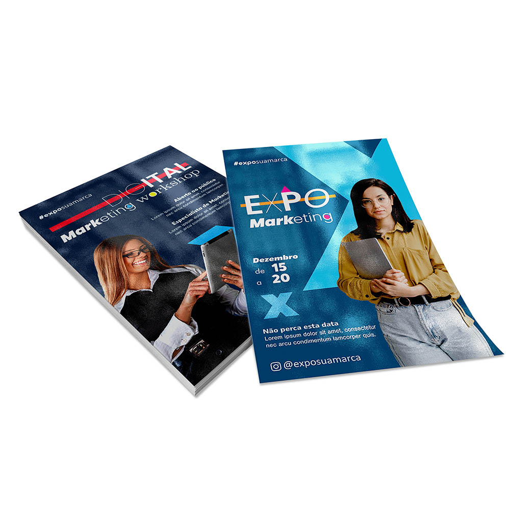 PANFLETOS, FLYERS E FOLHETOS COUCHÊ 150G VERNIZ UV TOTAL FRENTE E VERSO 200X300MM - 4X4 - 250unid - PB7008C