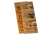 CARDÁPIOS CARDÁPIOS PERSONALIZADOS 4 PÁGINAS COM DOBRA RECICLATO 240G 210X300MM - 4X4 - 24unid - CR44V25