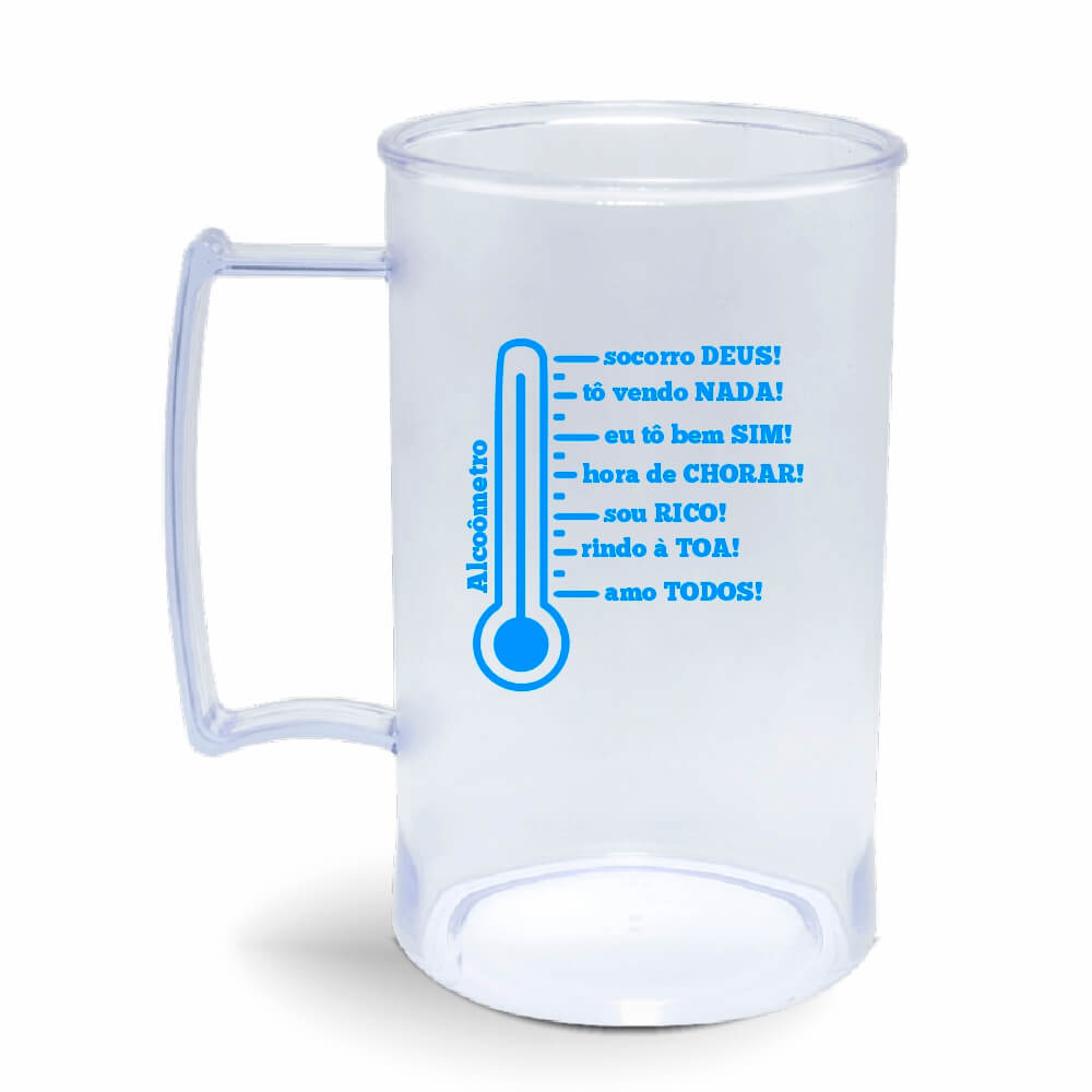 CANECA, COPOS E TAÇAS CANECAS CANECAS PLÁSTICAS CHOPP 450ML IMPRESSÃO 1 COR TRANSPARENTE CRISTAL