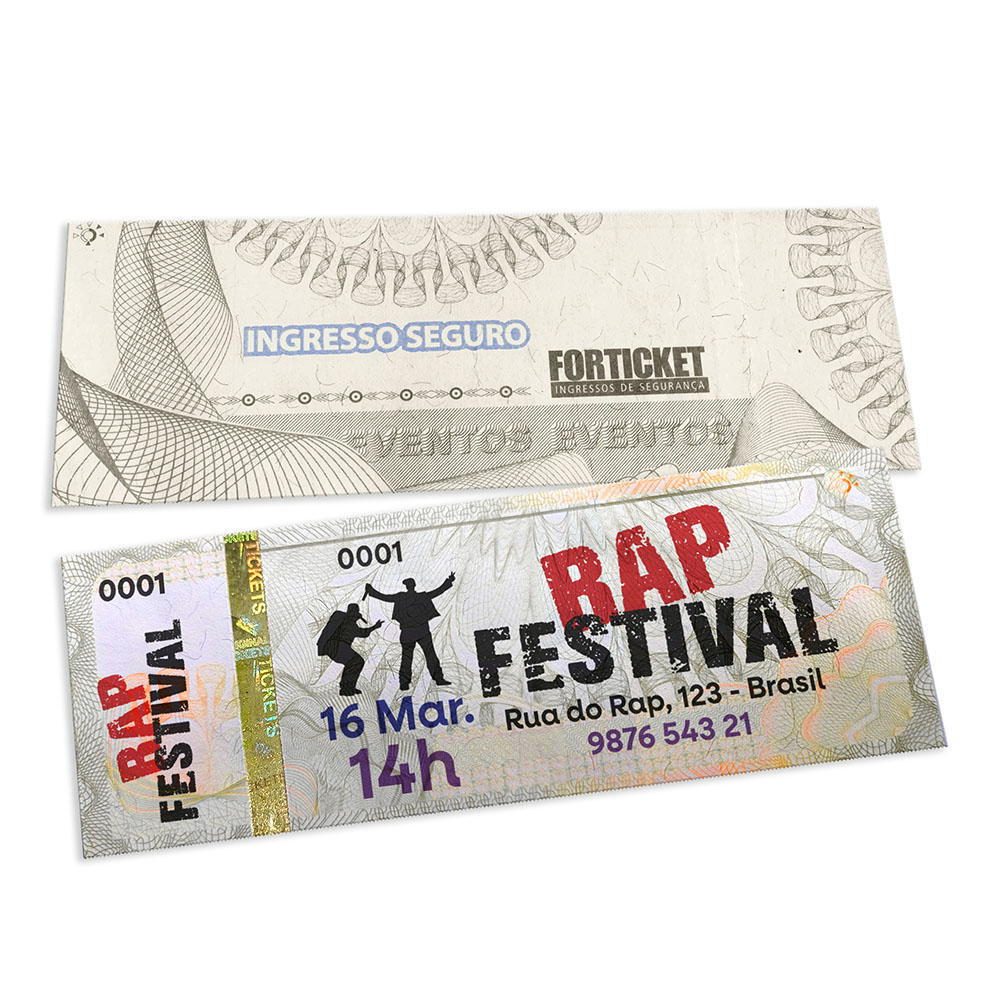 INGRESSOS DE SEGURANÇA 150X55MM CINZA
