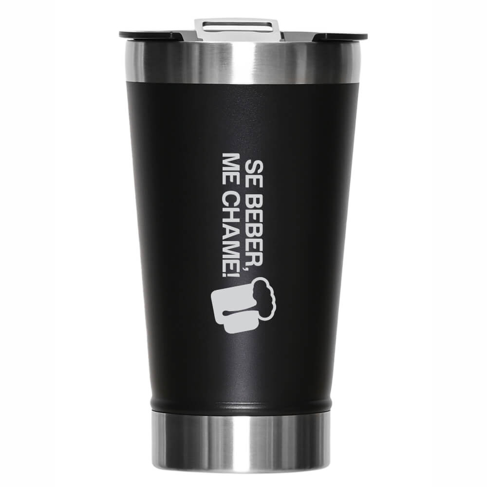 CANECA, COPOS E TAÇAS COPOS COPOS TÉRMICOS MODELO COM ABRIDOR GRAVAÇÃO FRONTAL 470ML PRETO