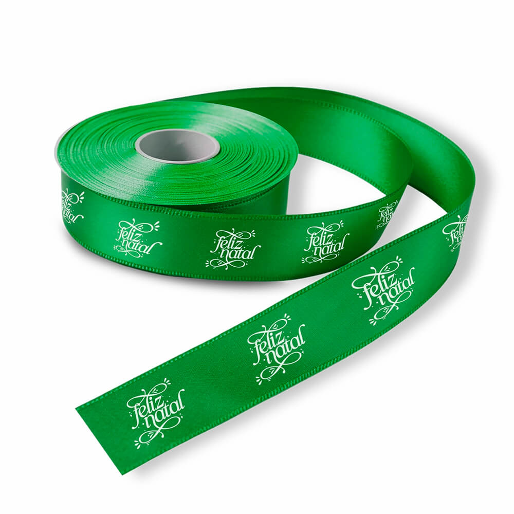 FITA DE CETIM ROLO COM 50 METROS LARGURA DE 22MM VERDE BANDEIRA