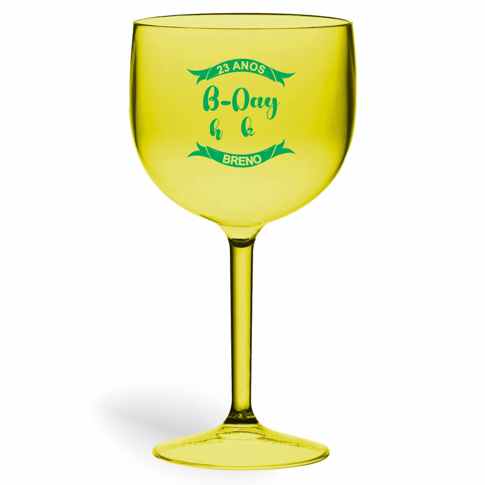 CANECA, COPOS E TAÇAS TAÇAS TAÇAS PLÁSTICAS TAÇA DE GIN 580ML IMPRESSÃO 1 COR TRANSPARENTE AMARELA