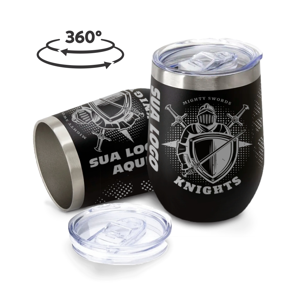 CANECA, COPOS E TAÇAS COPOS COPOS TÉRMICOS MODELO CUIA COM TAMPA GRAVAÇÃO 360 360ML PRETO