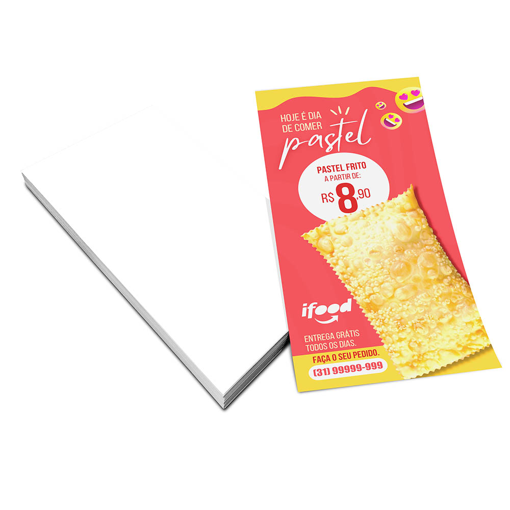 PANFLETOS, FLYERS E FOLHETOS APERGAMINHADO 240G 100X210MM - 4X0 - 50unid - 6402CC2