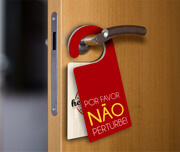 NÃO PERTURBE COM ALÇA COUCHÊ 300G SEM LAMINAÇÃO E SEM VERNIZ SEM VERNIZ - 4X4 - 100unid - NAC44100C