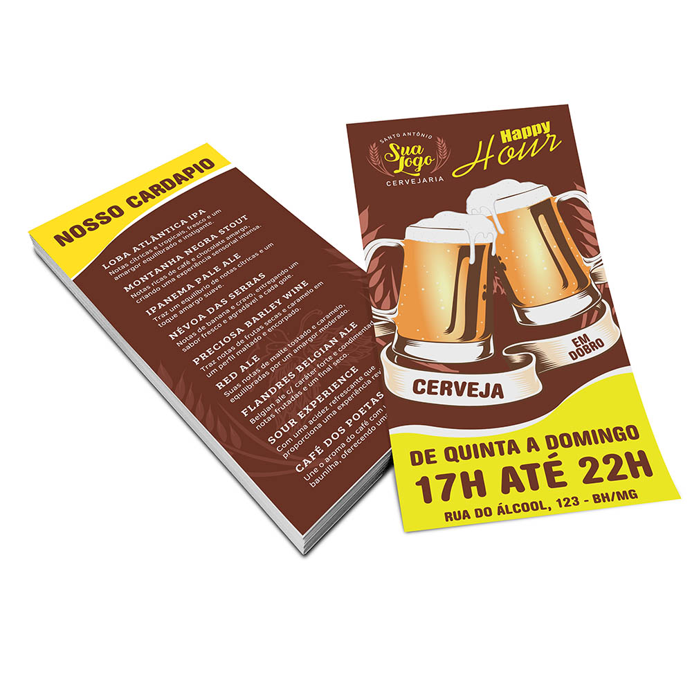 PANFLETOS, FLYERS E FOLHETOS APERGAMINHADO 240G 100X210MM - 4X4 - 250unid - P15441MA2