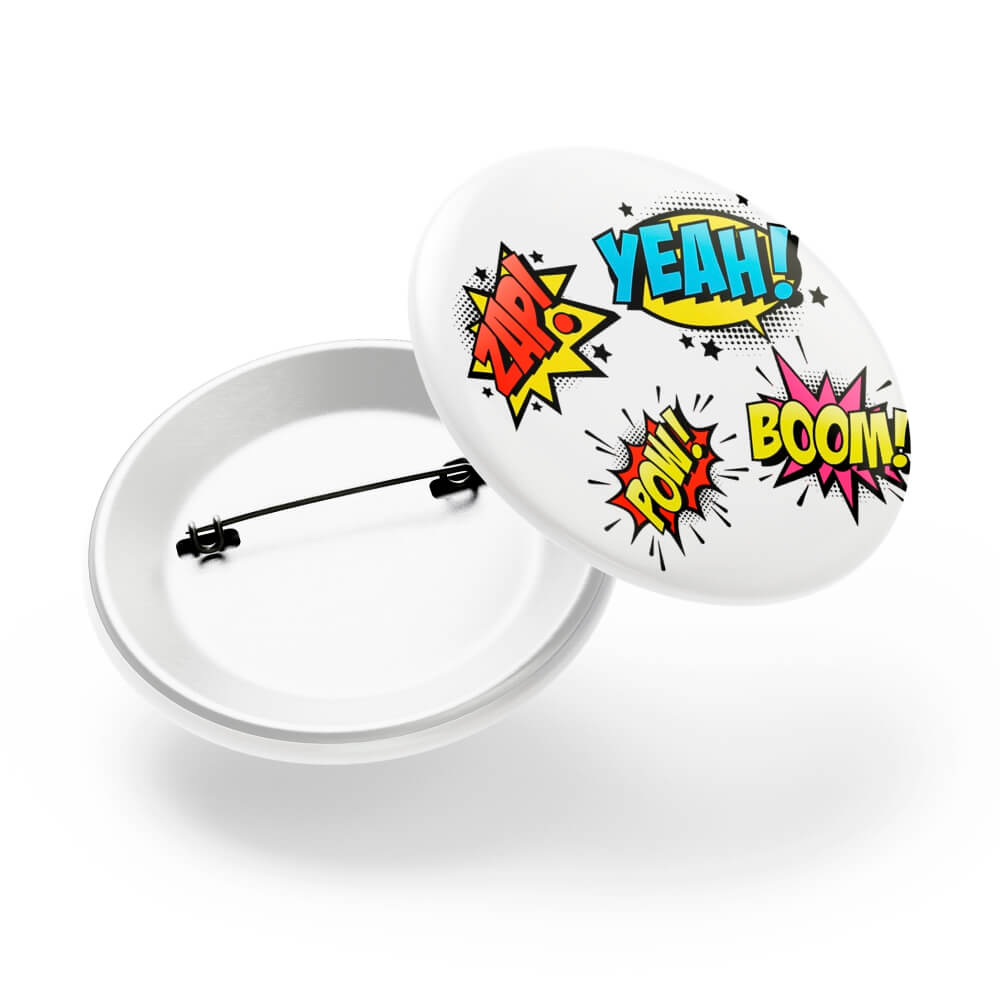 BOTTONS E PINS PERSONALIZADOS COM ALFINETE MODELO REDONDO 45MM