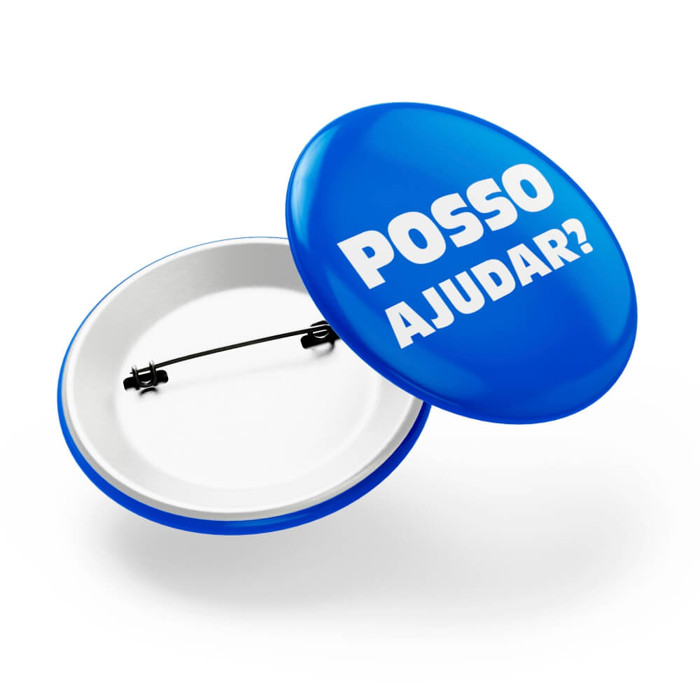 BOTTONS E PINS PERSONALIZADOS COM ALFINETE MODELO REDONDO 45MM