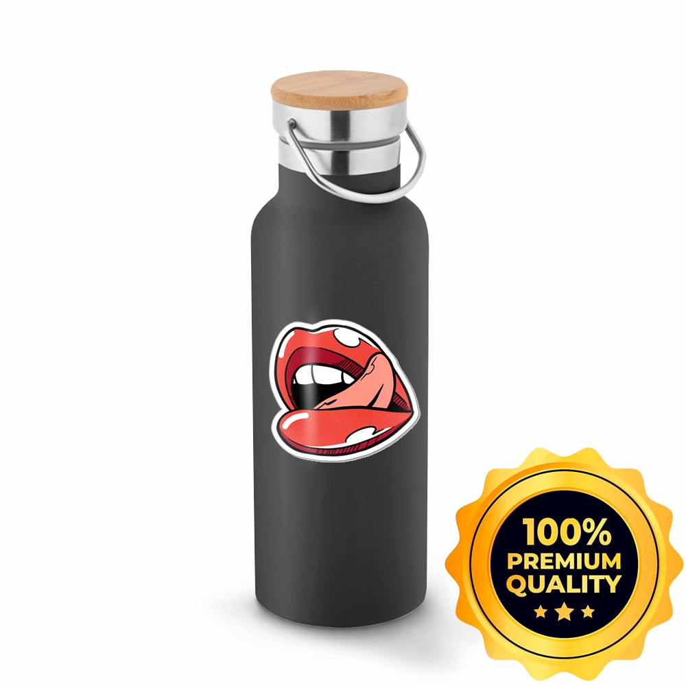 GARRAFAS E SQUEEZES SQUEEZE DE AÇO INOX TÉRMICA MODELO RAGNAR COM PAREDE DUPLA COM DTF UV 570ML PRETA