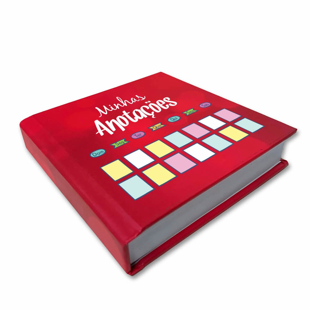 AGENDAS, CADERNOS E APOSTILAS CADERNO IMPRESSÃO DIGITAL BROCHURA COM CAPA DURA MIOLO BRANCO AP 75G 100X100MM 200 FOLHAS