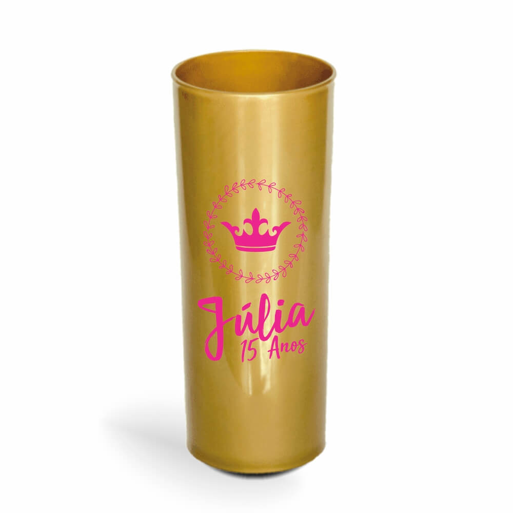 CANECA, COPOS E TAÇAS COPOS COPOS PLÁSTICOS LONG DRINK 350ML IMPRESSÃO 1 COR LEITOSO DOURADO