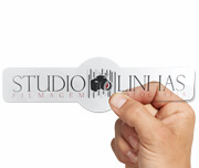 ADESIVOS ETIQUETAS CORTE ESPECIAL VINIL TRANSPARENTE COM TINTA BRANCA 91X204MM - 4X0 - 504unid - AT05002B