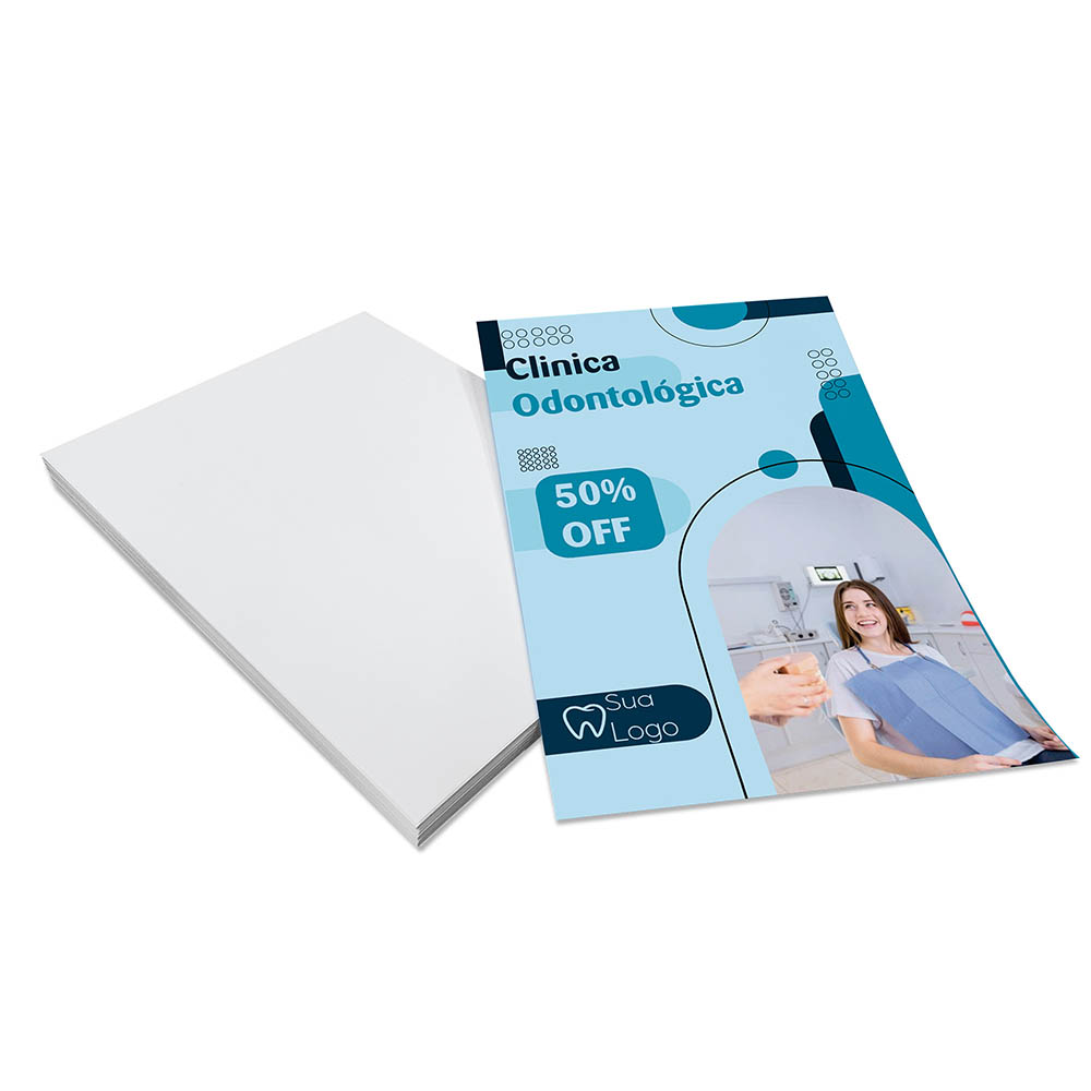 PANFLETOS, FLYERS E FOLHETOS COUCHÊ 70G SEM VERNIZ 100X150MM - 4X0 - 25000unid - PA65G10C