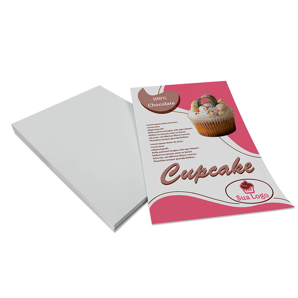 PANFLETOS, FLYERS E FOLHETOS COUCHÊ 90G SEM VERNIZ 200X280MM