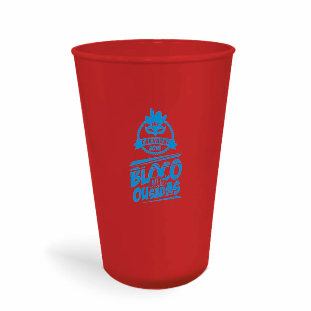 CANECA, COPOS E TAÇAS COPOS COPOS PLÁSTICOS COPO TWISTER 600ML IMPRESSÃO 1 COR LEITOSO VERMELHO