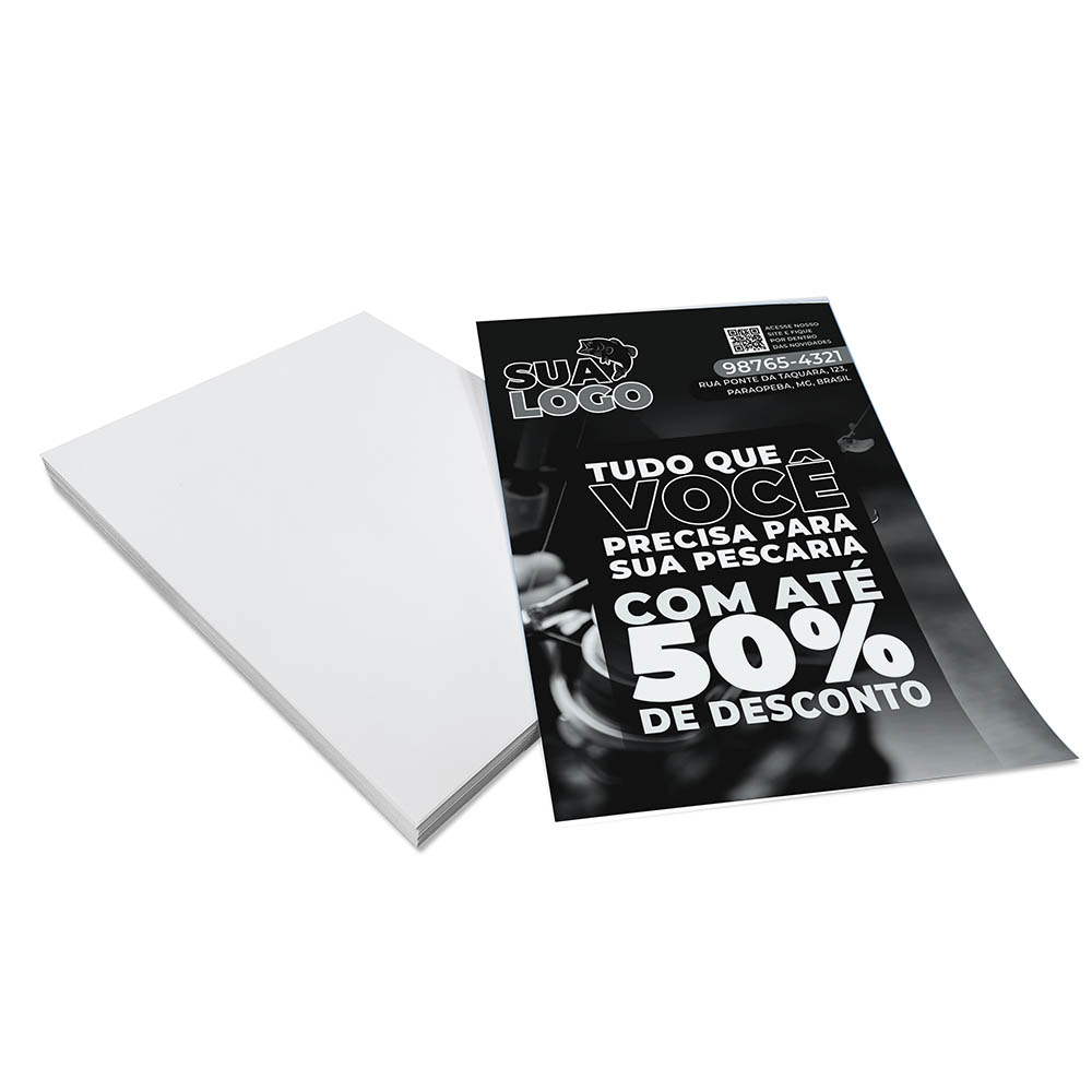PANFLETOS, FLYERS E FOLHETOS APERGAMINHADO 75G 150X210MM