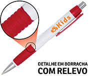 CANETAS IMPRESSÃO COLORIDA PLÁSTICAS COMERCIAL VERMELHA