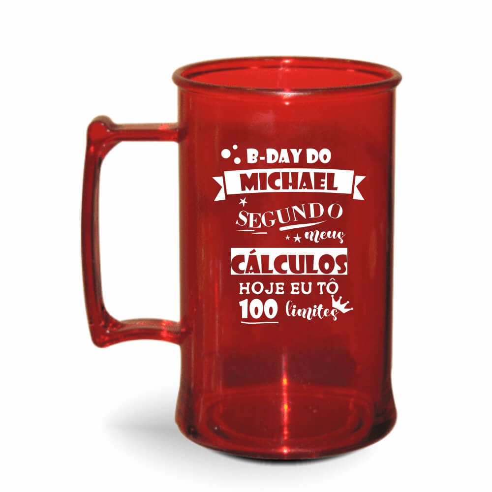 CANECA, COPOS E TAÇAS CANECAS CANECAS PLÁSTICAS CHOPP 450ML IMPRESSÃO 1 COR TRANSPARENTE VERMELHA