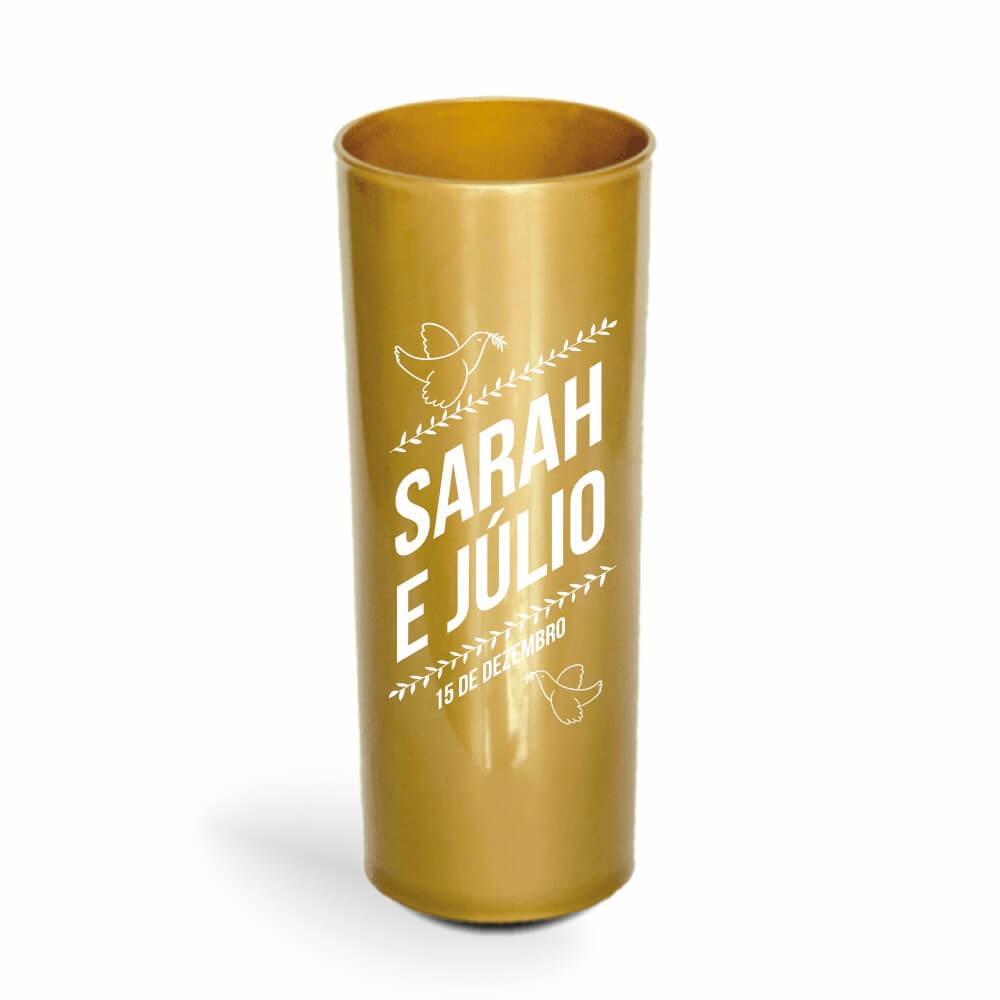 CANECA, COPOS E TAÇAS COPOS COPOS PLÁSTICOS LONG DRINK 350ML IMPRESSÃO 1 COR LEITOSO DOURADO