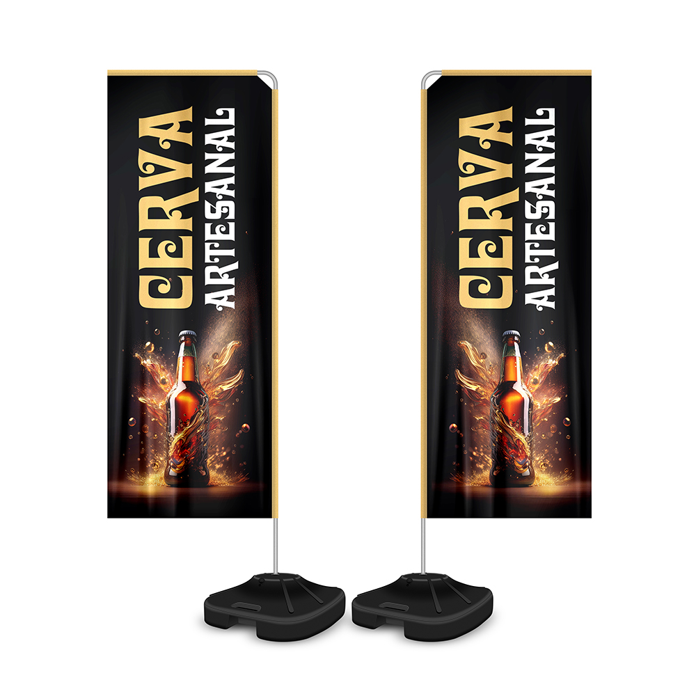 WIND BANNER KIT COMPLETO TECIDO OXFORD MODELO RETANGULAR ALTURA MONTADO: 2,30 METROS M - 4X4 - 10unid - WBRFV1CM10