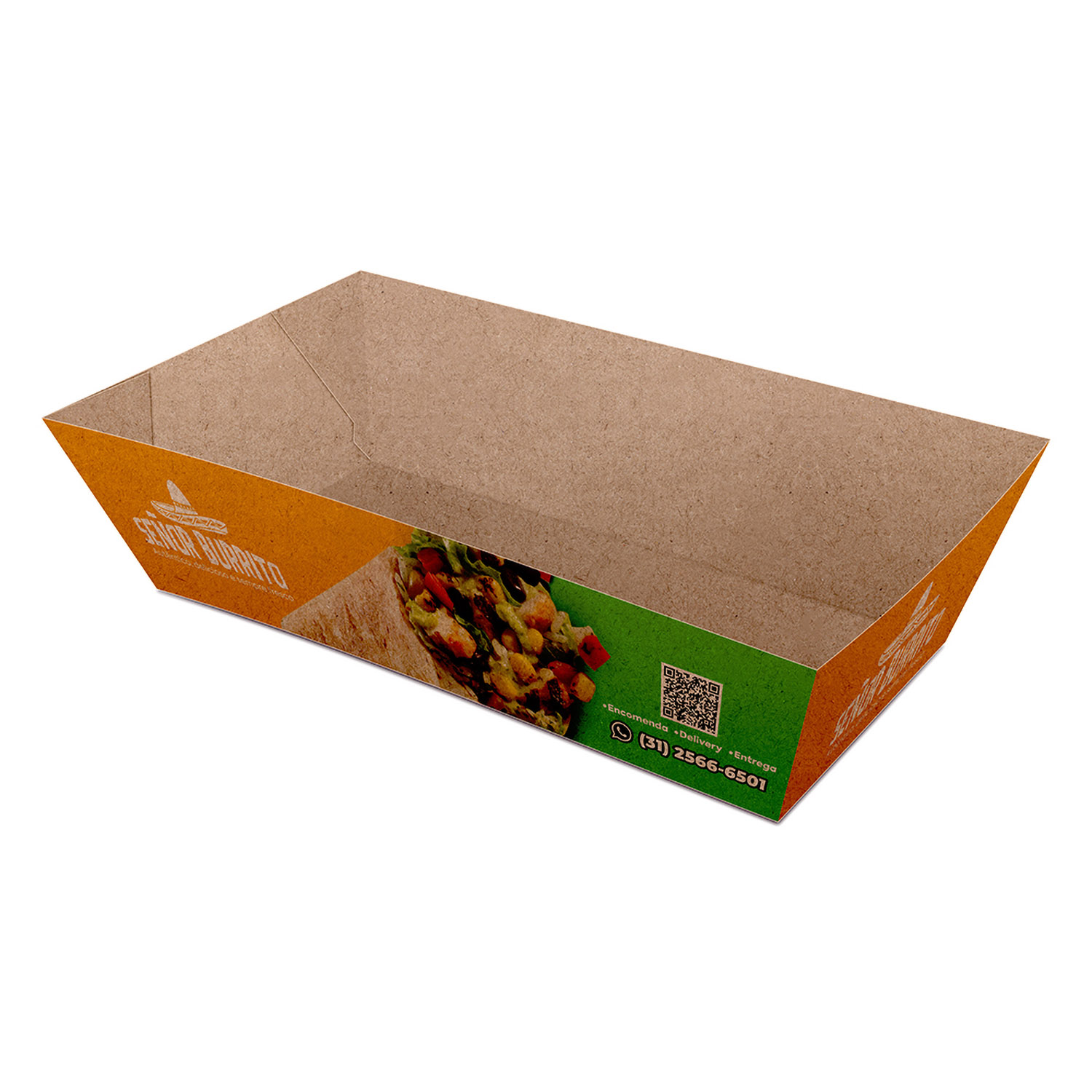 DELIVERY EMBALAGENS PARA DELIVERY KRAFT 250G BURRITO E TORTILHA MÉDIA