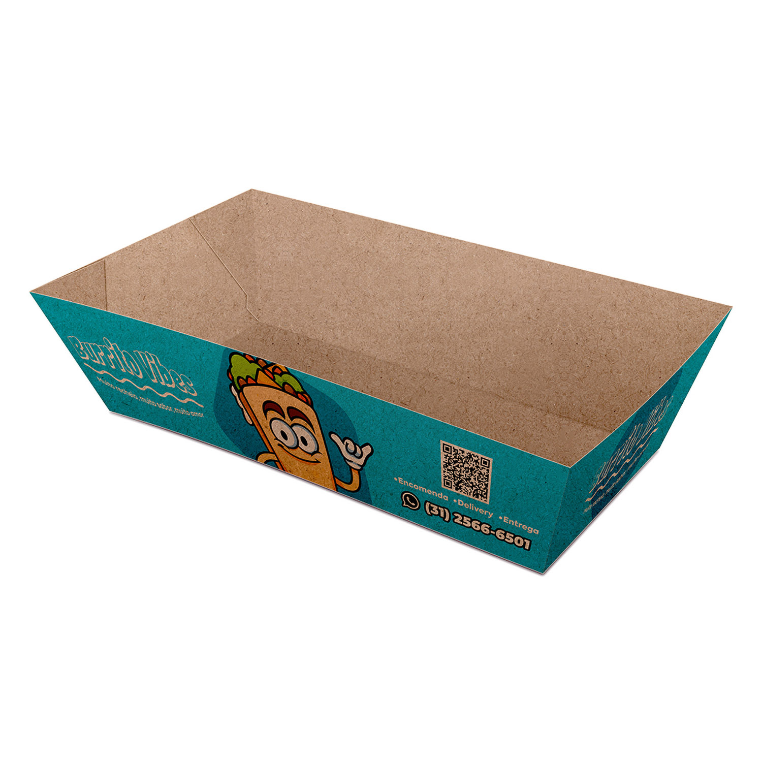 DELIVERY EMBALAGENS PARA DELIVERY KRAFT 250G BURRITO E TORTILHA MÉDIA