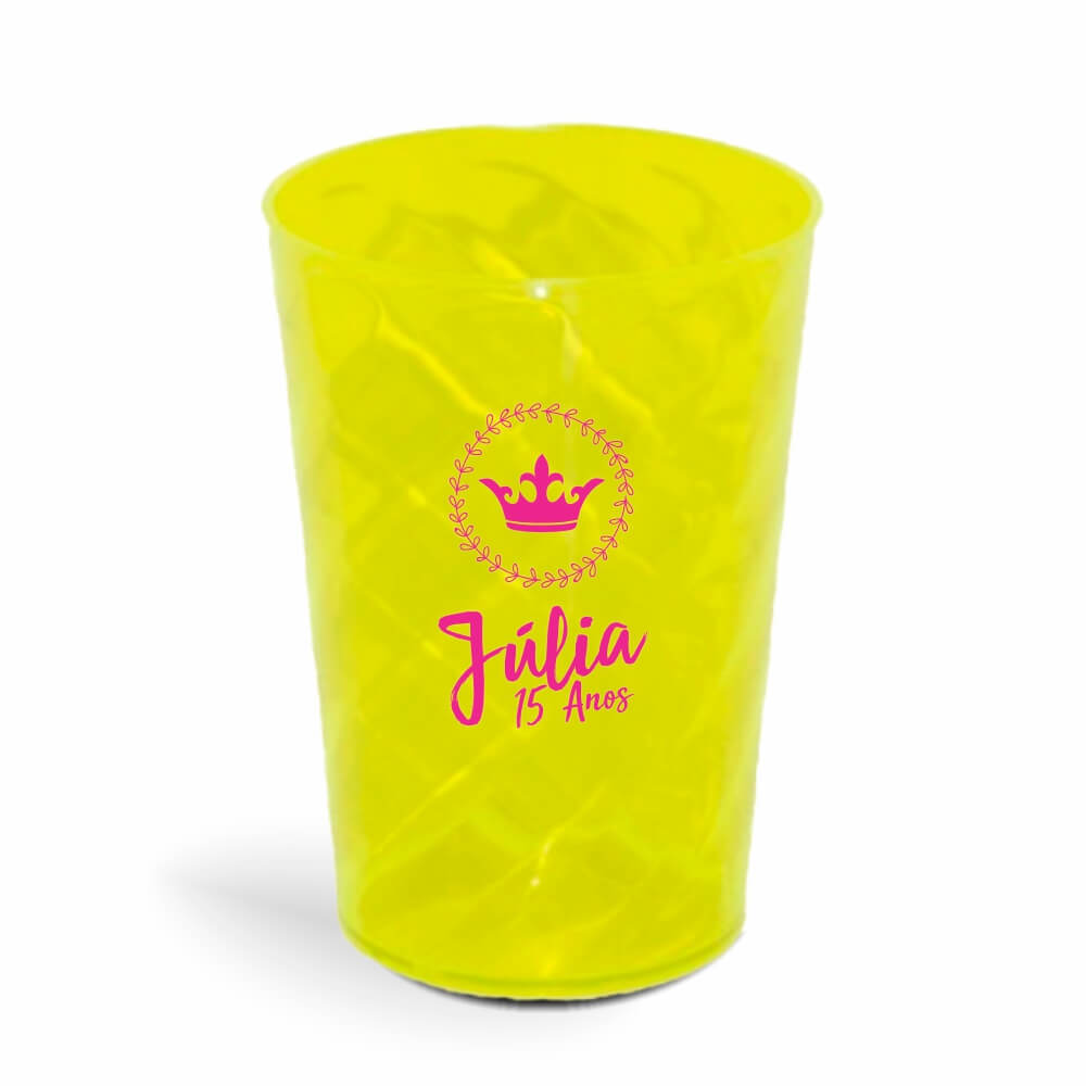 CANECA, COPOS E TAÇAS COPOS COPOS PLÁSTICOS COPO TWISTER 600ML IMPRESSÃO 1 COR TRANSPARENTE AMARELO NEON