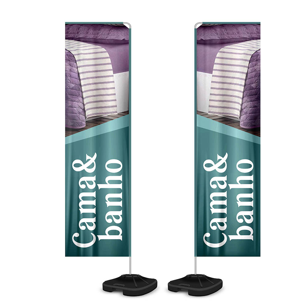 WIND BANNER KIT COMPLETO TECIDO OXFORD MODELO RETANGULAR ALTURA MONTADO: 3,30 METROS GG - 4X4 - 10unid - WBRFV2GG10