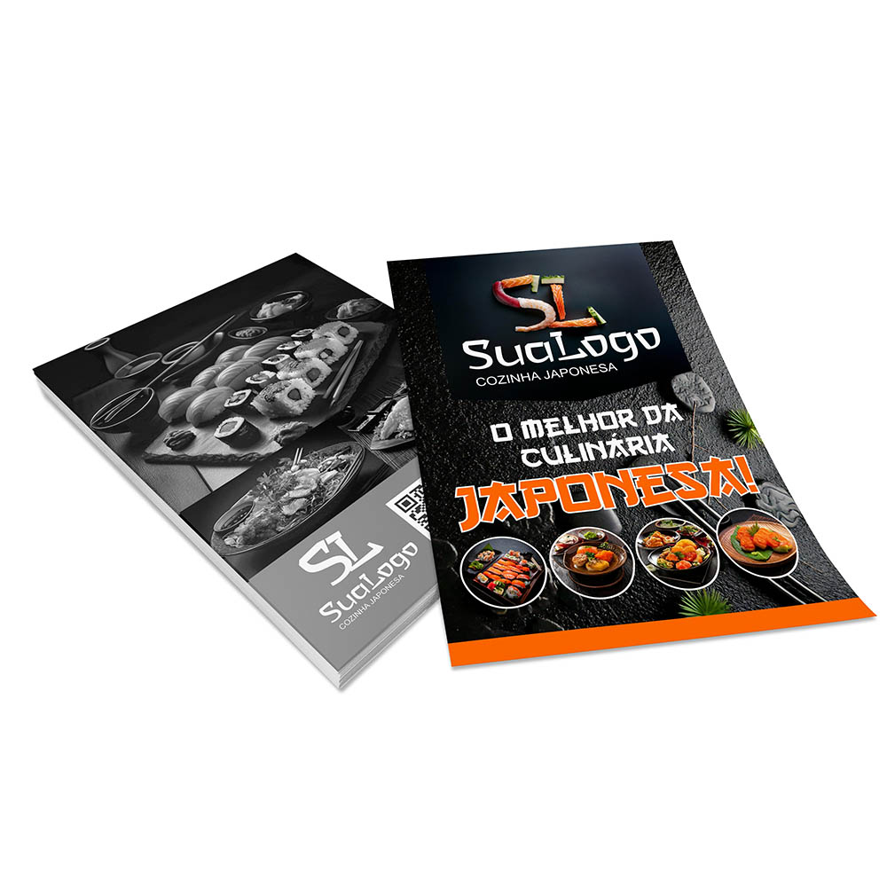 PANFLETOS, FLYERS E FOLHETOS APERGAMINHADO 240G 210X300MM - 4X1 - 50unid - PD841C2