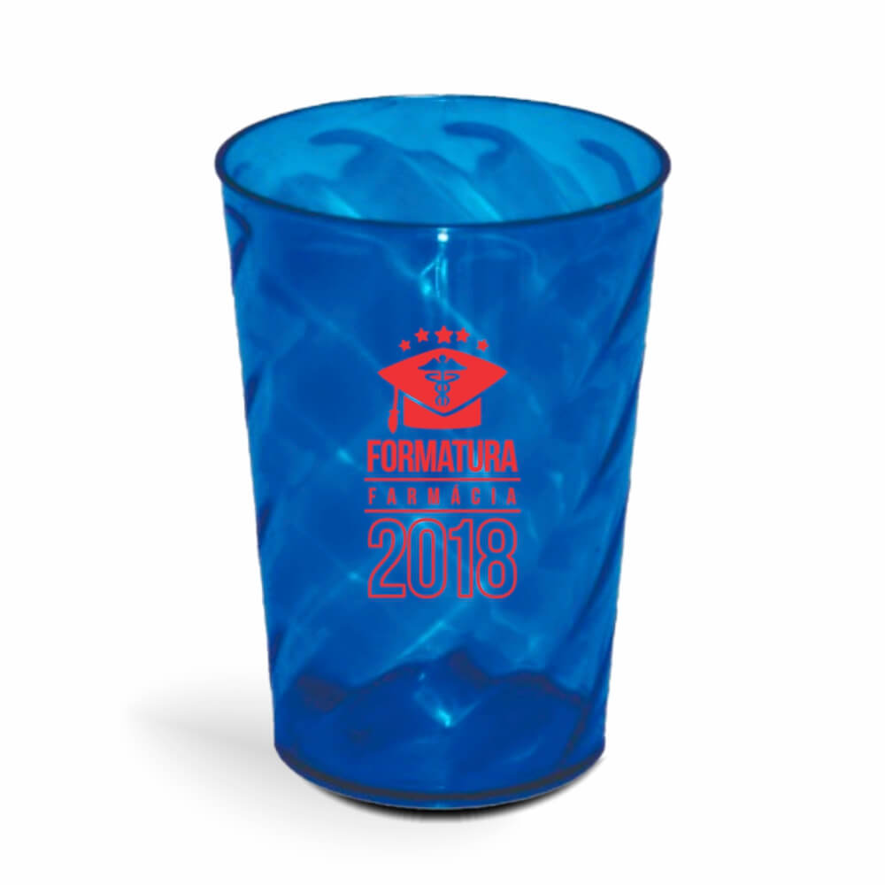 CANECA, COPOS E TAÇAS COPOS COPOS PLÁSTICOS COPO TWISTER 600ML IMPRESSÃO 1 COR TRANSPARENTE AZUL
