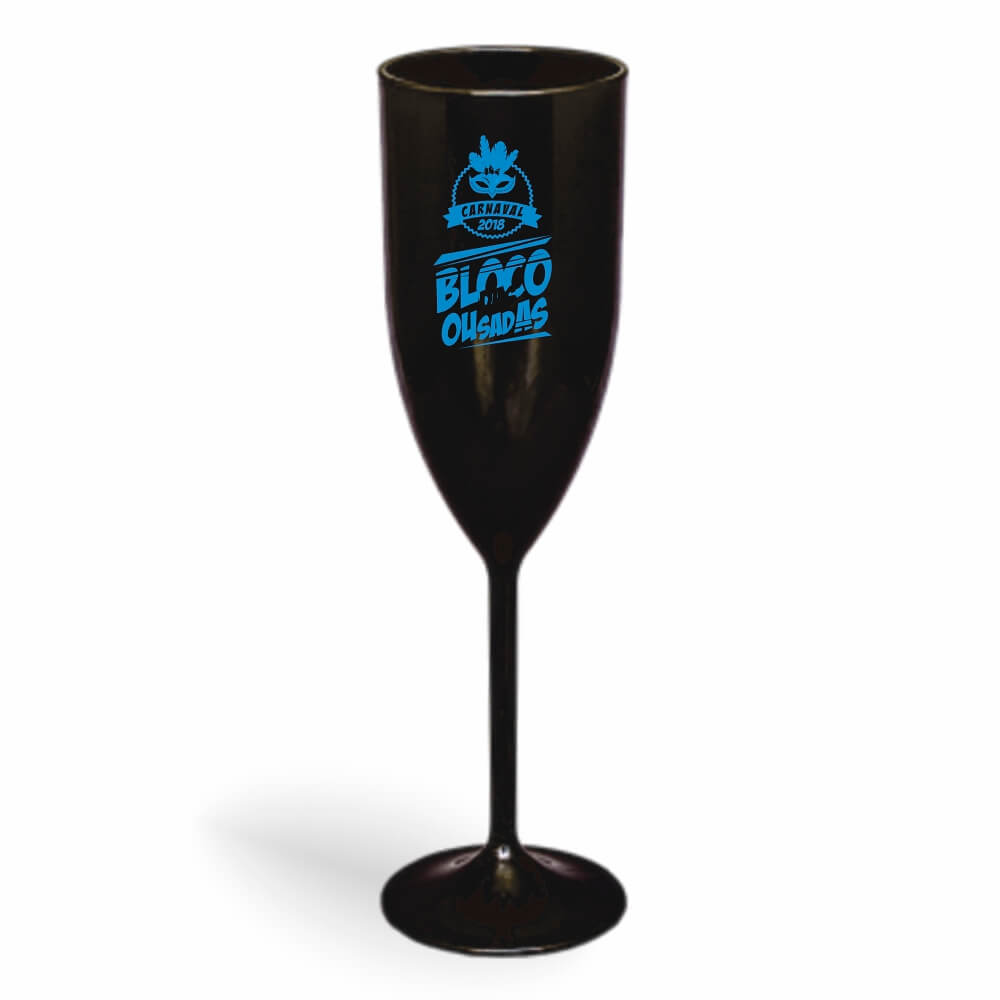 CANECA, COPOS E TAÇAS TAÇAS TAÇAS PLÁSTICAS TAÇA DE CHAMPANHE 180ML IMPRESSÃO 1 COR LEITOSA PRETA