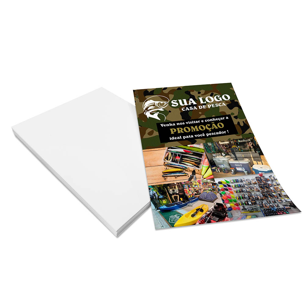PANFLETOS, FLYERS E FOLHETOS APERGAMINHADO 240G 210X300MM - 4X0 - 100unid - PD842C