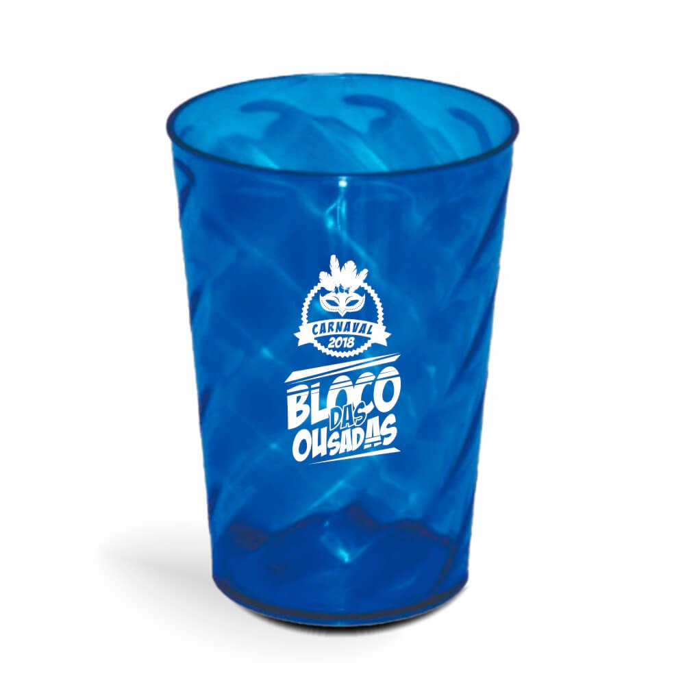 CANECA, COPOS E TAÇAS COPOS COPOS PLÁSTICOS COPO TWISTER 600ML IMPRESSÃO 1 COR TRANSPARENTE AZUL