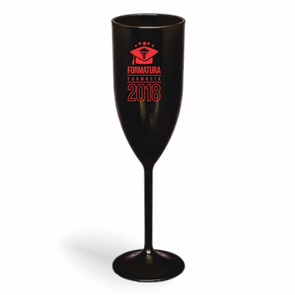 CANECA, COPOS E TAÇAS TAÇAS TAÇAS PLÁSTICAS TAÇA DE CHAMPANHE 180ML IMPRESSÃO 1 COR LEITOSA PRETA