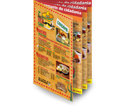 CARDÁPIOS CARDÁPIOS PERSONALIZADOS 8 PÁGINAS COM DOBRA COUCHÊ 250G 330X480MM - 4X4 - 50unid - CC38V50