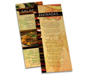CARDÁPIOS CARDÁPIOS PERSONALIZADOS SIMPLES COUCHÊ 300G 105X300MM - 4X4 - 24unid - CSC24425C