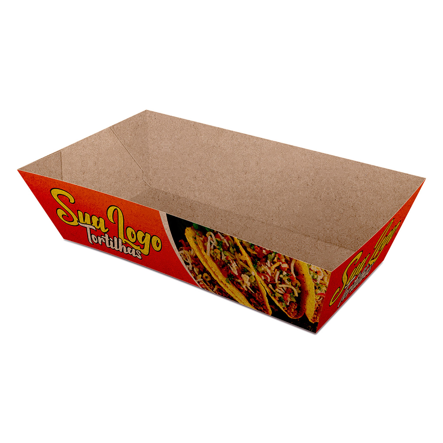 DELIVERY EMBALAGENS PARA DELIVERY KRAFT 250G BURRITO E TORTILHA PEQUENA - 4X0 - 50unid - CDKB18C